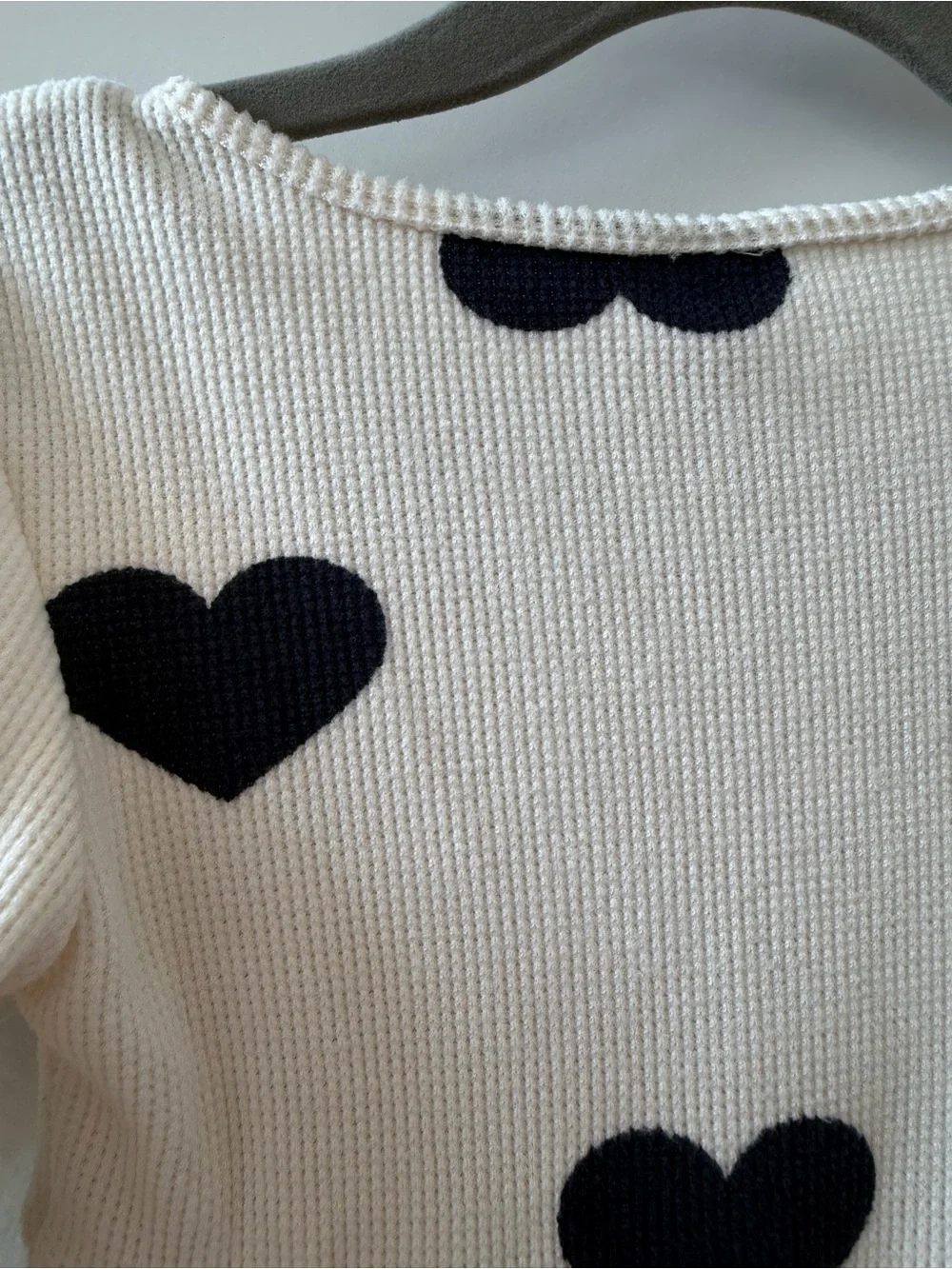 Old Navy Cream Dress with Navy Blue Hearts